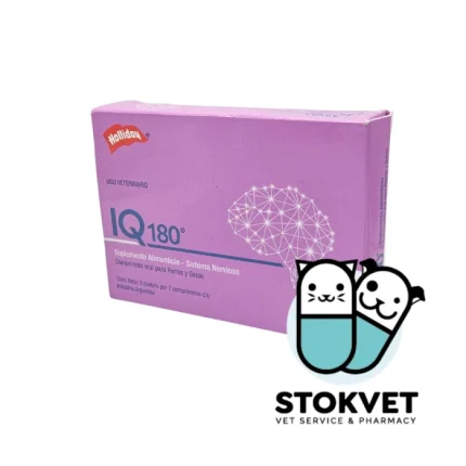 Suplemento alimenticio IQ180 para perros y gatos caja con 3 blísters de 7 comprimidos