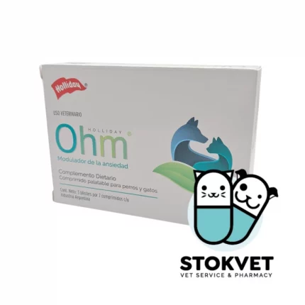Modulador para la ansiedad Ohm caja con 3 blisters de 7 comprimidos palatables
