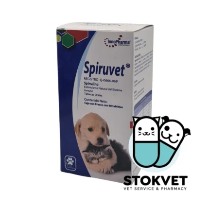 Estimulante natural del sistema inmune Spiruvet en tabletas orales frasco de 60 unidades